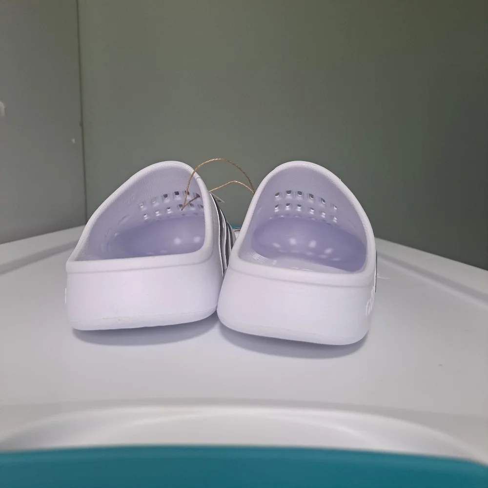 Adidas Adilette Slide Clog White Women 8 NWT - Picture 6 of 9